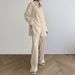 Women's Clothing New Loose Cardigan Home Clothes Comfortable Lapel Long Sleeve Trousers Two Piece Suit Can Be Worn Outside Home Clothes_ecoleips.com
