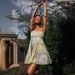Fashion Women's Suspender Dress Printed Tie Waist Full Skirt Style_ecoleips.com