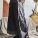 Yierfei Original 2023 Autumn Winter Denim Elastic Waist Loose Wide-Leg Color-Block Black Hand-Stitched Long Pants_ecoleips.com
