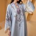 Women’s Clothing Muslim Women's Robe V Neck Printed Tassel Temperament Dress_ecoleips.com