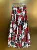 White Background Red Rose Silk Loose Fashion Ribbon Shirt + Cotton Long Skirt Set Women's Clothing 2025_ecoleips.com