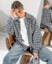 Verve 2025 Spring And Autumn New Gray Elegant Plaid Oversized Loose Turn-down Collar Shirt Fashion Women's Clothing_ecoleips.com