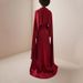 Elegant Shawl Dress For Women Solid Color Full Skirt Loose Fit High Waist New Style Party Wear_ecoleips.com