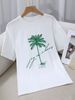 Women's Casual Round Neck Short Sleeve T-Shirt Multi-Color American Style Simple Fashionable Sports Top Solid Loose Printed_ecoleips.com