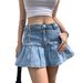 Women's Clothing Half Length Denim Skirt Sexy Two Piece Stretch Denim Skirt_ecoleips.com