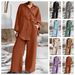 Women's Clothing nine quarter sleeve shirt loose pants two piece suit_ecoleips.com