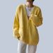 K New Women's Sweater For Outerwear, Loose And Stylish, Pure Color Knitted Cardigan Jacket_ecoleips.com