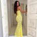 European And American Women's Fashion 2026 Summer Best-Selling Sexy Lace Patchwork Strapless Backless Long Slim-Fit_ecoleips.com