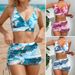 Tie-Dye Bikini Set For Women – Deep V Swimwear With Skirt Cover-Up, Sexy Two-Piece Swimsuit (Nylon-Spandex Blend)_ecoleips.com