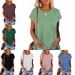 Women's Clothing Summer Hot Sale Solid Color Loose Casual Round Neck Raglan Sleeve T Shirt Women's Tops_ecoleips.com