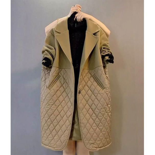 Women's Clothing Winter New Thickened Large Sizemeat Covering Slimming Fashion Splicing Mid Length Coat Cotton Clothing Women's Clothing_ecoleips.com