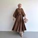 Verve 2025 New Muslim Fashion Lantern Sleeve Top With Flared Skirt Set Fashionable And Elegant_ecoleips.com
