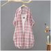 Long, Loose-Fitting Autumn Checkered Shirt For Women-A Versatile Cardigan-Style Outerwear Perfect For Casual Wear, Easil_ecoleips.com
