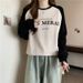 Foreign Trade American-style Short Round-neck Printed Sweatshirt Women, Loose Pullover, Slimming, Casual Long-sleeve_ecoleips.com