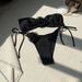 Women's Clothing Solid Color Shiny Small Flower Tube Top Split Swimsuit Swimsuit Bikini_ecoleips.com