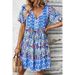 In-stock European American Cross-border 2025 Summer New Printed V-neck For Women, Loose-fitting And Figure-flattering_ecoleips.com