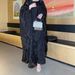 LY02 Cross-border Middle East Dubai Island Silk Rhinestone Beaded Long Robe Two-piece Set With Cardigan And Shawl Abaya_ecoleips.com