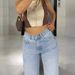 Women's Clothing Ripped Jeans Women's High Waist Straight Casual Pants Light Blue_ecoleips.com