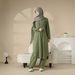 2025 New Muslim Women's Two-Piece Slimming Elegant Long Robe Dress_ecoleips.com