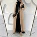 Solid Color Sleeveless Long Vest Dress Solid Color Lace Stitching Open Cardigan With Waist_ecoleips.com