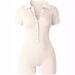 Women's Yoga Jumpsuit Ribbed V-Neck Stretch Waist Sports Jumpsuit_ecoleips.com
