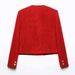 Women's Autumn Red Tweed Skirt Suit - Elegant Two-Piece Set With Long Sleeve Jacket & Mini Skirt For Office & Casual Wear_ecoleips.com