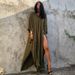 Women's Clothing New Style Rayon Solid Color Blouse Seaside Vacation Long Skirt Loose Blouse Bikini Swimsuit Robe Outer Wear For Women_ecoleips.com
