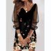 2026 New Spring-style Round Neck Sequins Perspective Gauze Lady Dress_ecoleips.com