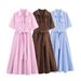 Women's Belted Poplin Shirt Dress Reducing Age Summer New Youthful_ecoleips.com