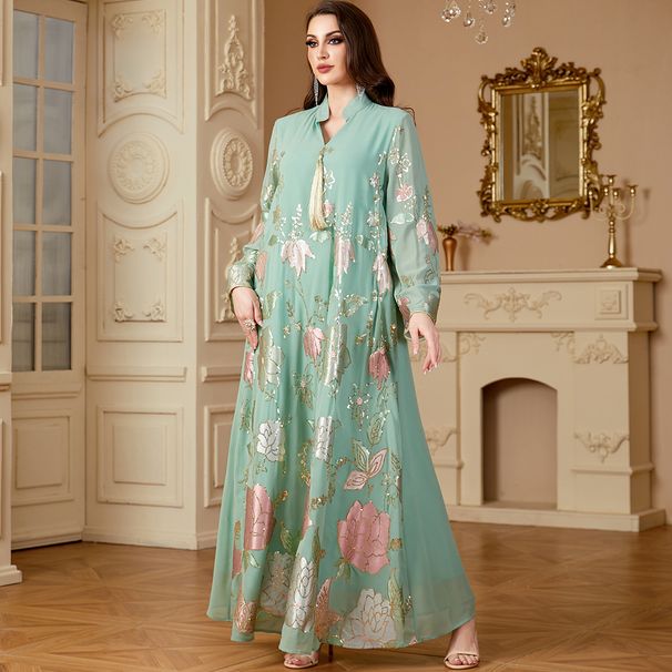 Women's Clothing Sequin Embroidery Tassel Dubai New Dress_ecoleips.com