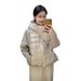 girl Gray Winter New Knitted Sleeve Patchwork Design Jacket Hooded Short Loose Thickened Warm Cotton Coat_ecoleips.com