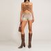 Vintage Faded Handwoven Bandeau Crop Top - Distressed Denim Bohemian Streetwear For Women_ecoleips.com
