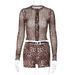 2024 Autumn Sexy Mesh Printed Cardigan Bobi Long Sleeve Top Slim Shorts Set Wholesale For Women_ecoleips.com