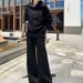 Knitted Suit Women's Autumn Collegiate Style Slimming Casual Temperament Fashionable Wide-Leg Pants Sweater Cardigan Two_ecoleips.com