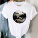 Cross-border Supply Spring-summer Geometric Pattern White Plus-size Women's Short-sleeve Round-neck Printed T-shirt For_ecoleips.com