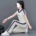 Casual Sports Suit For Women Summer 2025 New Loose Fashionable Youthful Wide-Leg Pants Two-Piece Set_ecoleips.com