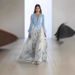 Verve 2025 Women's Fashion Digital Print Long Sleeve V-neck Patchwork Maxi Dress_ecoleips.com