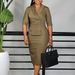 Women's Slim Fit Sleeveless Pencil Dress with Belt Office Elegance Stretchy Polyester Blend S-XXXL_ecoleips.com