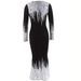 2023 New European And American Style Gold-Printed Slim-Fit Long-Sleeve, Autumn/Winter Evening Gown, Mermaid_ecoleips.com
