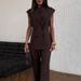 European And American Women's Clothing 2025 Summer New Temperament Double-breasted Waist Waistcoat High Waist Trousers Suit_ecoleips.com