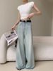 JWUNIQUE Vintage Washed High-Waisted Jeans For Women, New Loose Fit Slimming Straight Wide-Leg Floor-Length Pants_ecoleips.com