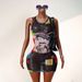 Women's Casual Trendy Breathable Mesh Sleeveless T-Shirt Vest European American Fashion Round Neck Printed Dress_ecoleips.com