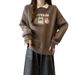 Real Shot Of American Retro Style Women's Polo Collar Sweatshirt, Spring And Autumn Thin Printed New Loose-fitting_ecoleips.com