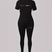 Women's Clothing American Style Fashion Set Tight-Fitting T-Shirt And Pants Short-Sleeved Casual Outfit For Ladies_ecoleips.com