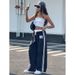 Women's Clothing High Waist Casual Pants Women's Spring And Autumn New Loose Straight Floor Length Pants Bar Splicing Sports Sweatpants Trend_ecoleips.com