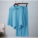 Women's Clothing Spring And Autumn Large Size Loose Temperament Leisure Cotton And Linen Solid Color Shirt Wide Leg Pants Sports Suit_ecoleips.com