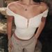 Ins Summer New Sweet Spice Girl Style Retro Pearl Henry Collar One-word Shoulder Versatile Slim-fit Top_ecoleips.com
