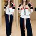 "Women's Stylish Color-Block Tracksuit Set Zip-Up Hoodie & Wide-Leg Pants Casual Autumn Outfit"_ecoleips.com