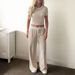 Y2K Aesthetic Women's Short Sleeve T-Shirt & Lounge Pants Set - Retro Streetwear Outfit (Black/Khaki/Burgundy) | Soft Stretch Polyester_ecoleips.com