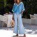 Women's Clothing Women's Casual Striped Two Piece Set V Neck Comfortable Loose Fashion For Formal & Casual For Women_ecoleips.com